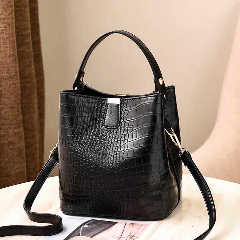 Sac seau en relief croco, sac à bandoulière en similicuir pour femme - CHICAGIRLSHOP